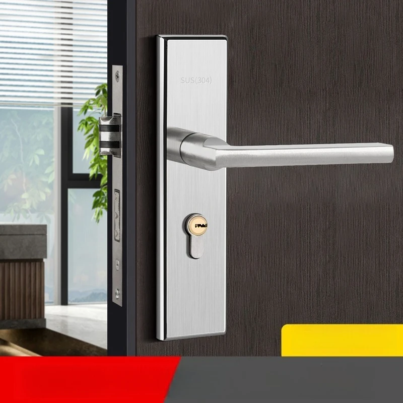 

Stainless Steel Silent Door Lock Magnetic Bedroom Handle Interior Door Latch