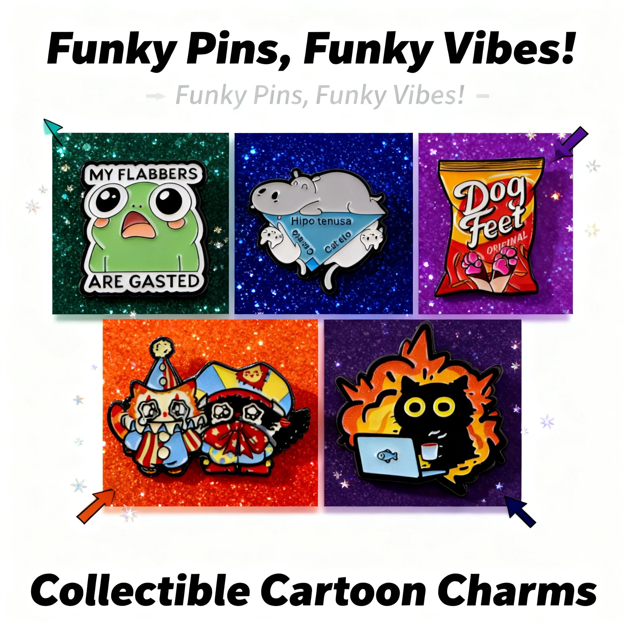 Cute Black Cat Enamel Pin Funny Frog Brooches Dog Feet Badges Cosplay Accessories Lapel Pins for Backpack Hat Gifts Toys