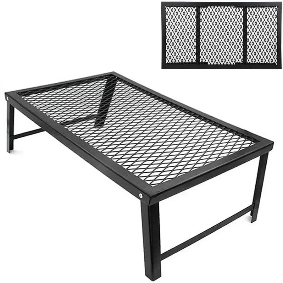 

Outdoor Convenient Storage Net Table Camping Barbecue Table Multi-functional Folding Picnic Table Camping Storage Drain Grid