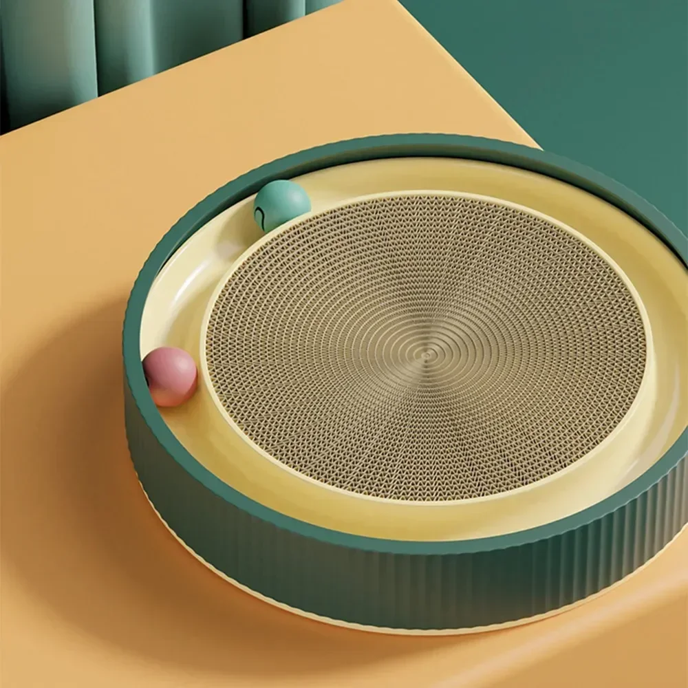 

Cat Scratcher Bed Round Cat Scratching Board with Ball Toy Cat Scratcher Funny Sharpen Nails Scraper Can Replace Nest for Cats