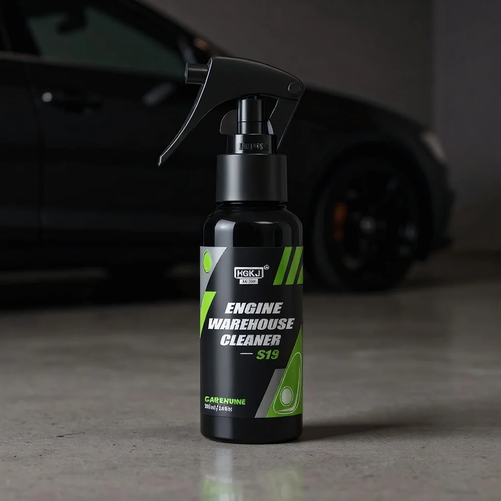 قطع من خلال الشحوم المكتوبة. مزيل شحوم المحرك الاحترافي يذوب الزيت والوجائم في دقائق.