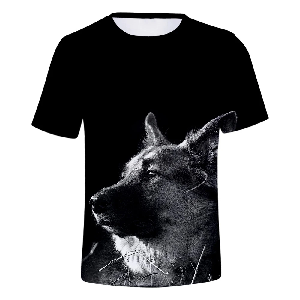 New German Shepherd T-Shirts Animal Cute Dog 3D Print Men Women Short Sleeve T Shirt Oversized Harajuku Kids Tees Tops Clothing