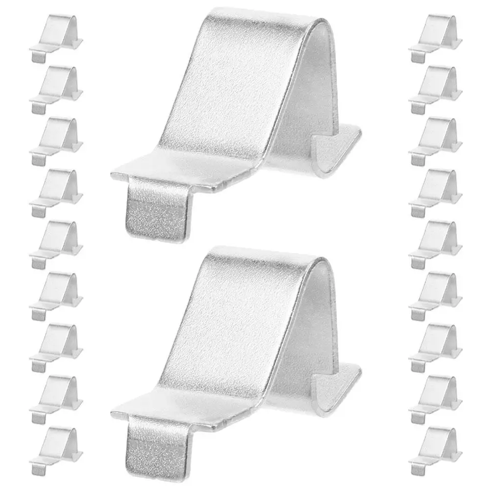 

20 Pcs Clips Metal Layer Heavy Duty Shelving Clips Card Heavy Duty Support Pegs Silver Bookshelf Brackets Cabinet Hardware
