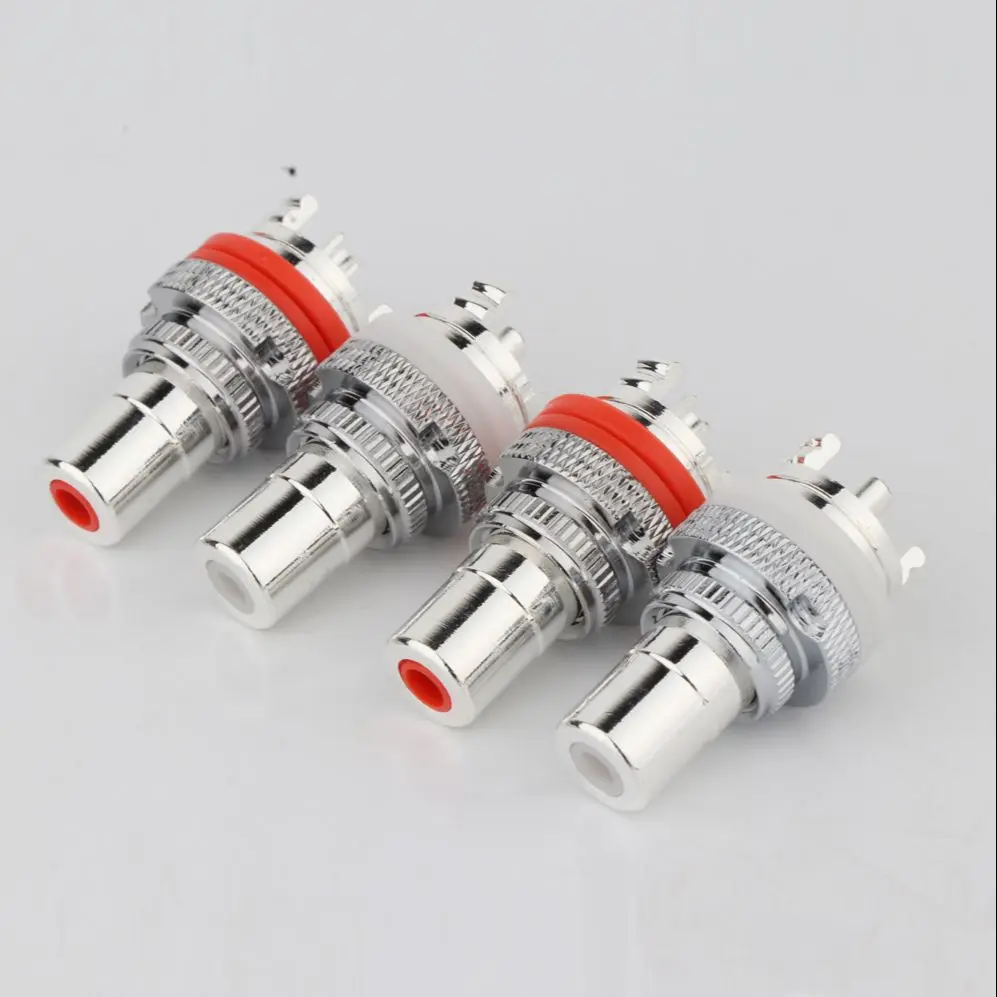 8PCS Audio Lautsprecher Terminal RCA Stecker Buchse Chassis Audio Jack Rot Schwarz Zyklus Solder Stecker Conector – Detail 6
