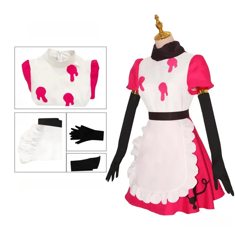 Anime Niffty Hazbin Niff Cosplay Costume Cute Devil Roleplay Clothes Uniform Maid Suit Halloween Party Women Dress cm;5