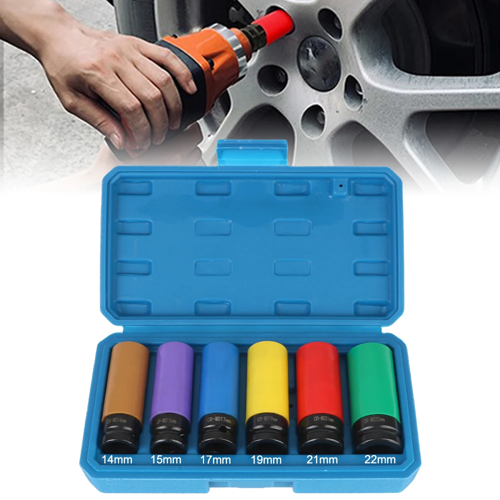 

Wheel Socket Set Impact Wrench 1/2 Inch Drive Lug Nut Socket Wheel Protector Impact Socket Set 6-point CR-MO Steel
