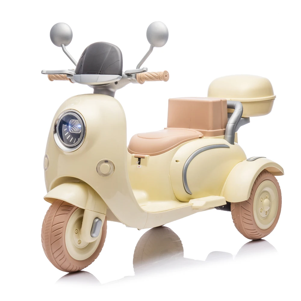 12v crianças de dois lugares viajam em motocicleta elétrica, brinquedo infantil de três rodas com partida lenta, reprodutor multifuncional, usb, bluetooth, luz