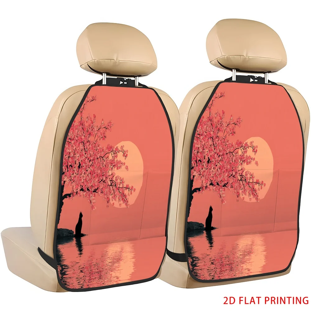 2D Plane Printing 2pcs Backseat Protector Seat Covers Individuation Decoration Animal Friends Pattern Applies To Various Models