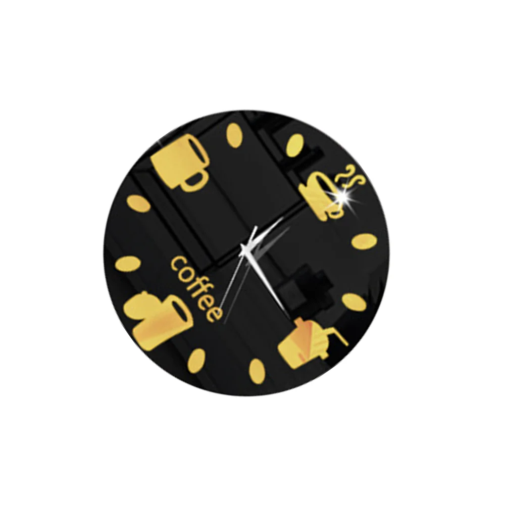 Refrigerator Clock Magnetic Sticky Hanging Clock Coffee Pattern Fridge Sticky Clock (Shipment without )