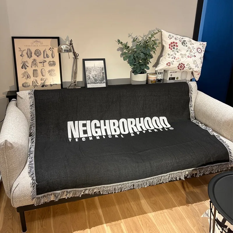 

Black Green Woven Throw Blanket Tassel Blanket for Couch Sofa Streetwear Home Decor Multipurpose Outdoor Camping Portable Picnic