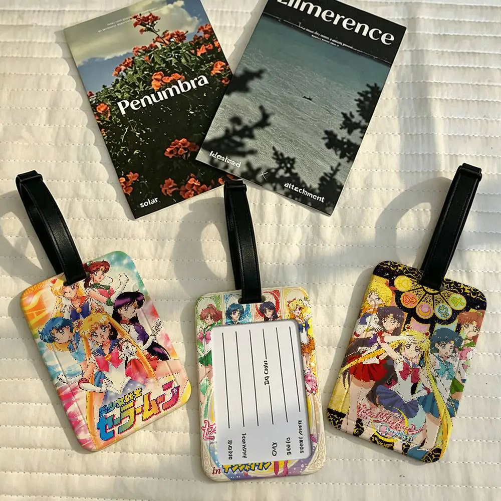 Lovely S-Sailor M-Moon Universal PVC Luggage Tag Anti lost With Information Card Suitcase Backpack Identification Label