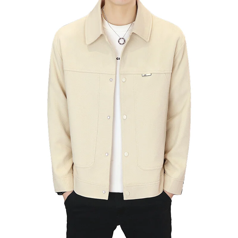 

Spring and Fall Men's Fashionable Business Jacket Trendy Solid-color Lapel Executive Jacket Comfortable Casual Men's Outerwear