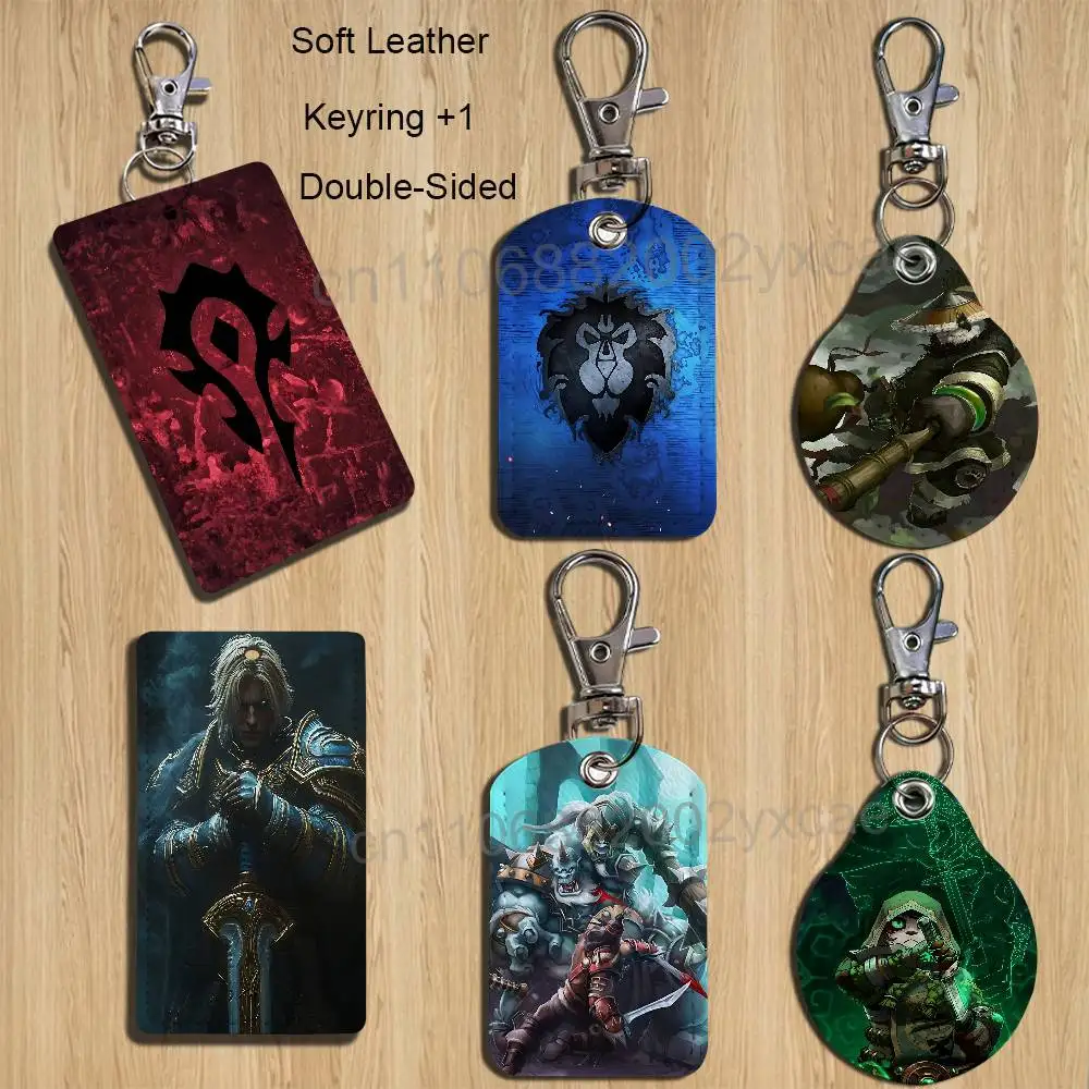 

AM DH DK BM Warcraft Keychain Holder Suitable For Subway Bank Card Bus Card Case Badge Holder Wallet Card Textured pattern