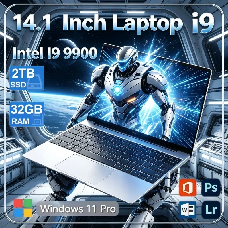 New 14.1 Inch Laptop Intel Core I9-9900 32GB RAM 2TB SSD Windows11 Notebook For Photo Viewing And Organizing