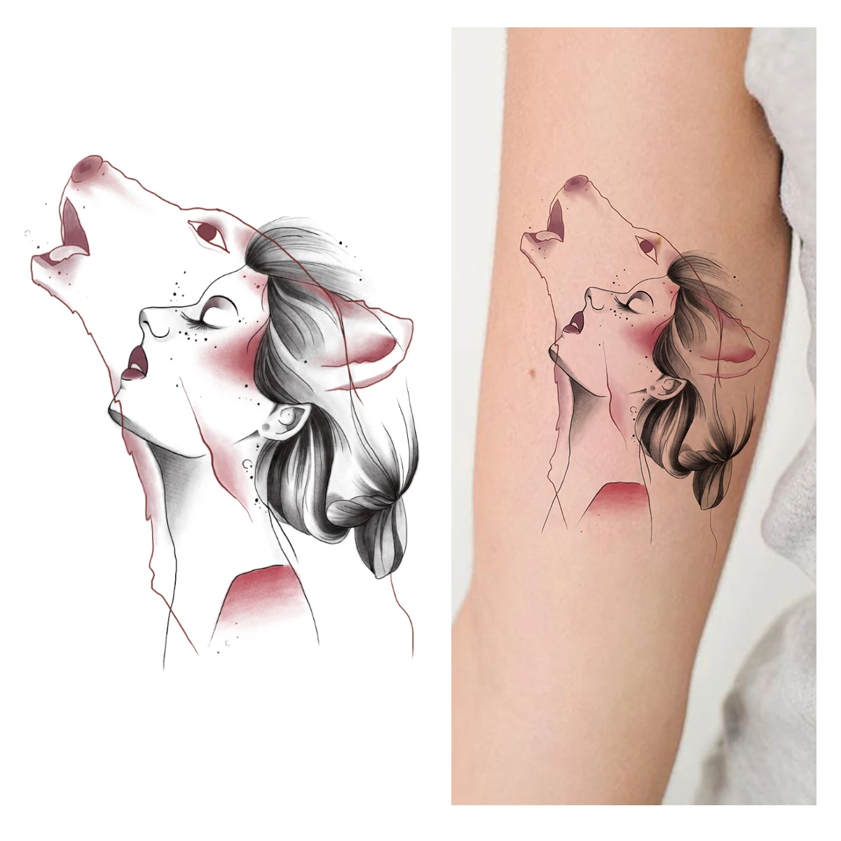 

TATTOO 1PC Waterproof Temporary Tattoo Stickers tailed Fox Flash Tatto Tail Body Art Arm Back Wrist Fake Tatoo for Men Women