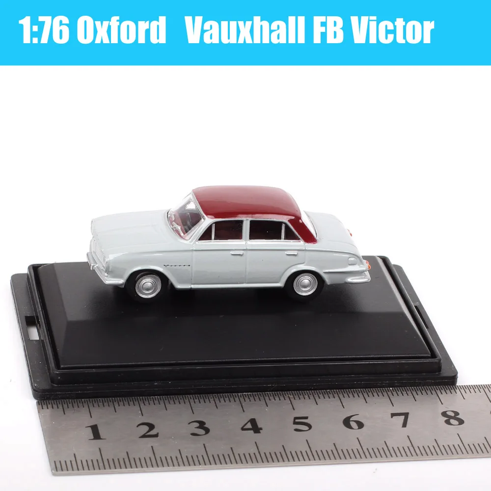 Oxford 1/76 OO Gauge Railway Scale Tiny Vauxhall FB Victor 76FB001 Diecast Car Model Toy Vehicles Red Gull Grey