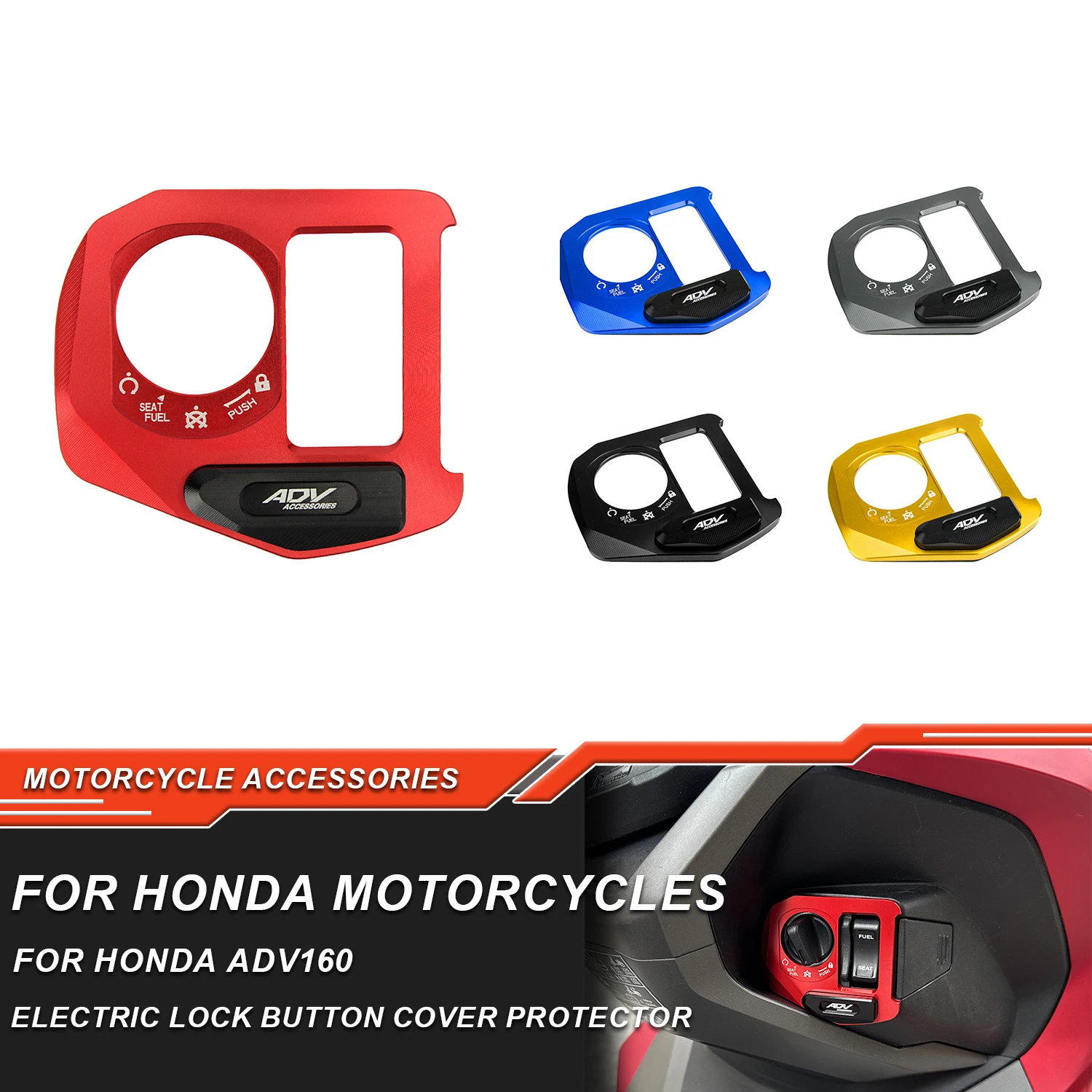 

Motorcycle Lgnition Switch Cover Electric Lock Button Cover Protector For Honda ADV160 CNC Modification Accessories