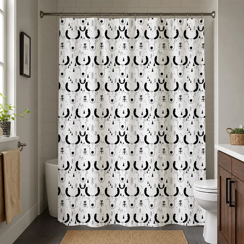 Waterproof Shower Curtain Woodland Forest Mask Pattern Bathroom Decor Liner Novelty Bohemian Shower Curtain for Modern Bathroom