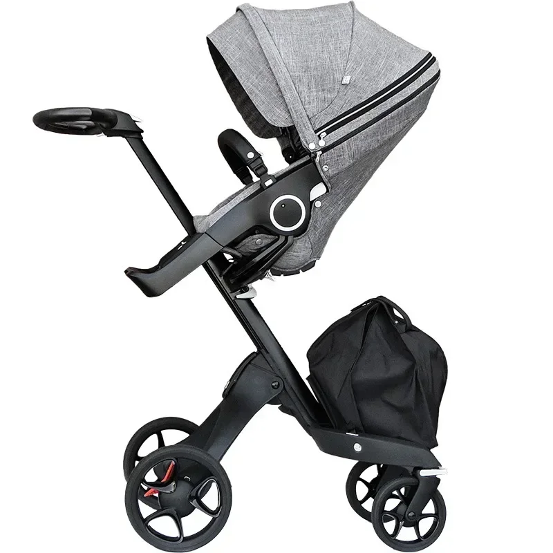 

High View Baby Stroller Two-way Shock Absorber Light Folding Can Sit on The Lying Baby Stroller Newborn Stroller