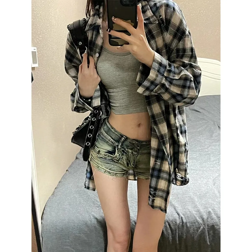 

Low Waist American Sle ort Jeans Women's Slimming Wide Leg Hot Pants Summer 2023 Sexy Cotton Denim orts for Women