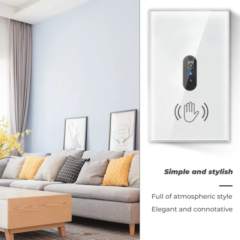 Smart Infrared Wall Light Motion Sensor Switch Glass Screen Panel No Touch Needed Home Infrared Human Body Detection Auto On Off