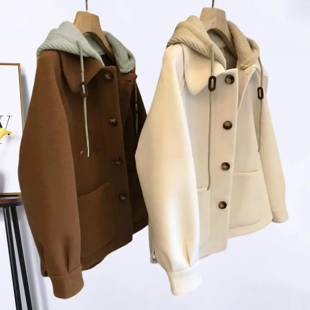 Women's Hooded Woolen Coat 2025 Autumn Winter New Female Plus Size Fat Short Jacket Thickened High-grade Woolen Overcoat