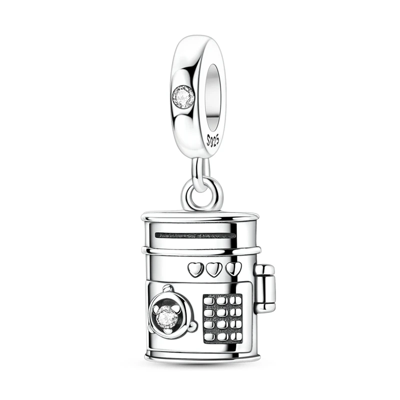 

925 Sterling Silver Charms Bead Zircon Foldable Safe Dangle Fit Original Bracelet Women Jewelry Gift