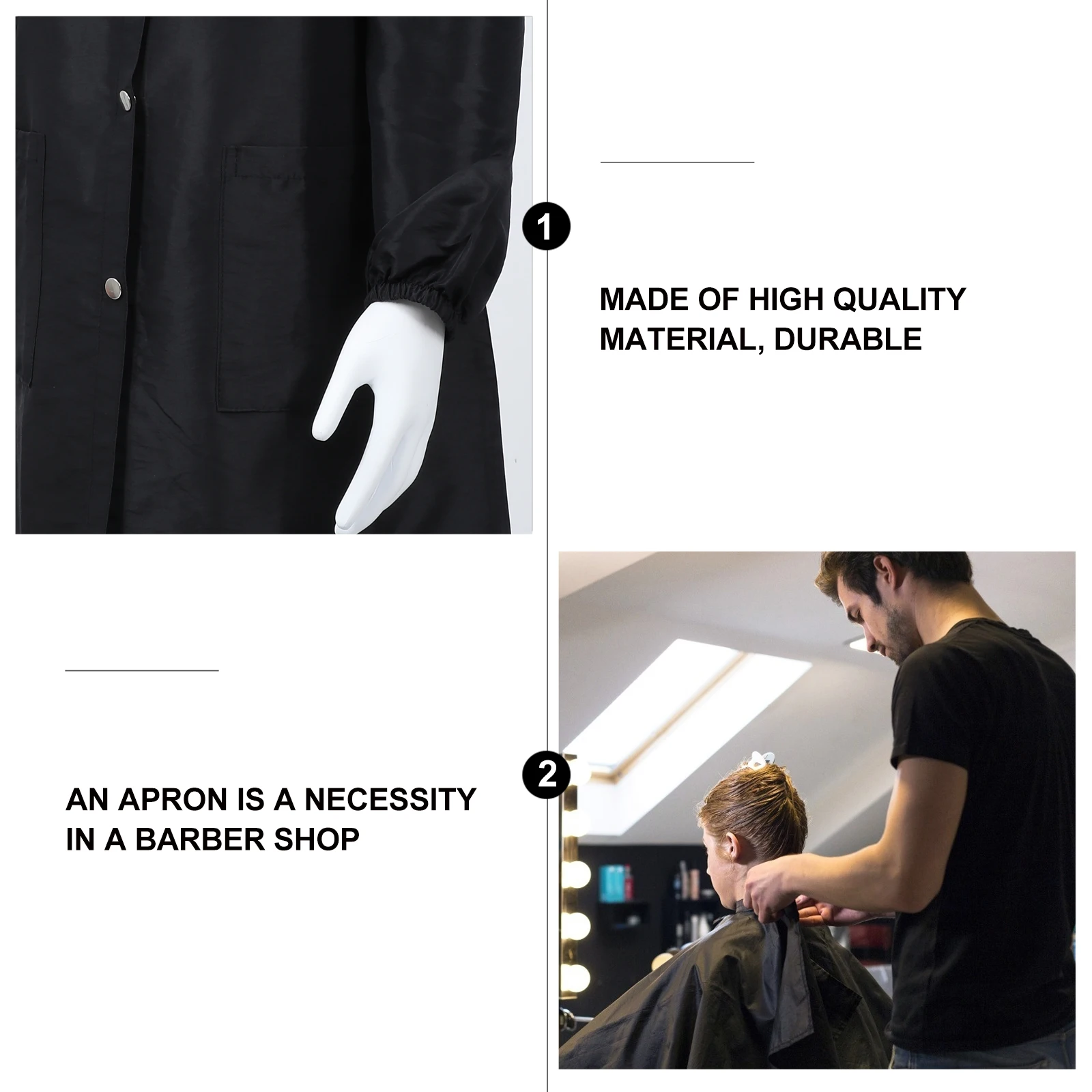 

Haircut Apron for Hairstylist Barber Salon Long Sleeve Professional Smock Durable Nylon Polyester Comfortable