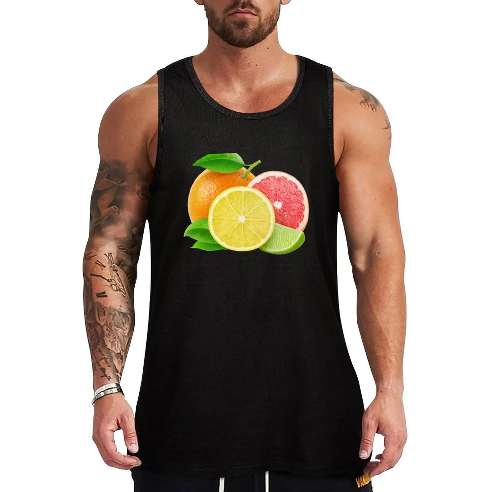 

Various citrus fruits Tank Top t-shirts for men Men's gym articles best selling products Bodybuilding shirt