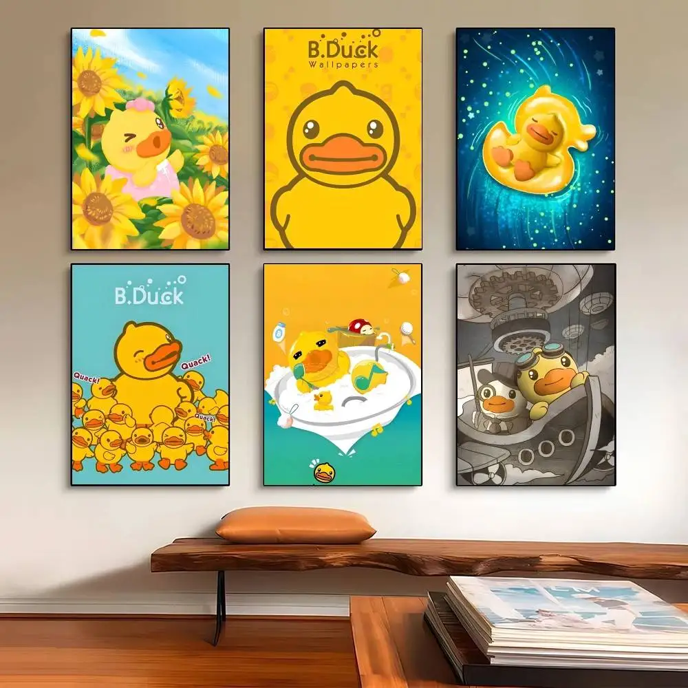Little Yellow Duck L LT DUCK Poster Self-adhesive Art Waterproof Paper Sticker Coffee House Bar Room Wall Decor