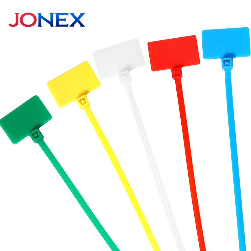 100PCS Plastic Ties Nylon Cable Labels Zip Tie Wraps Self-locking Multi-Color Tags For Wire Management Office Garden Organiser