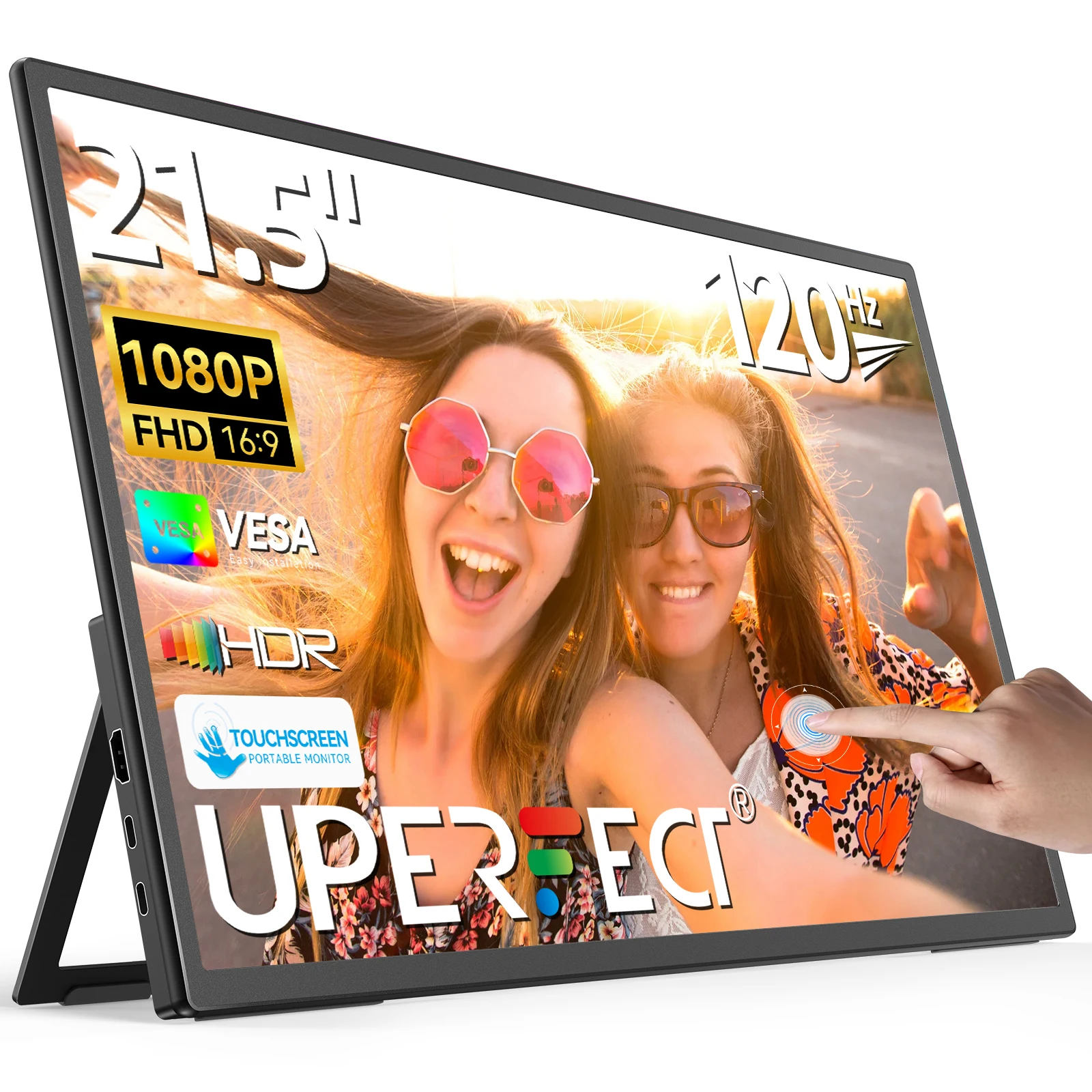 

UPERFECT 22” 120HZ Touchscreen Portable Monitor Large Gaming Display With HDMI Type C External Screen For Laptops Phones PC