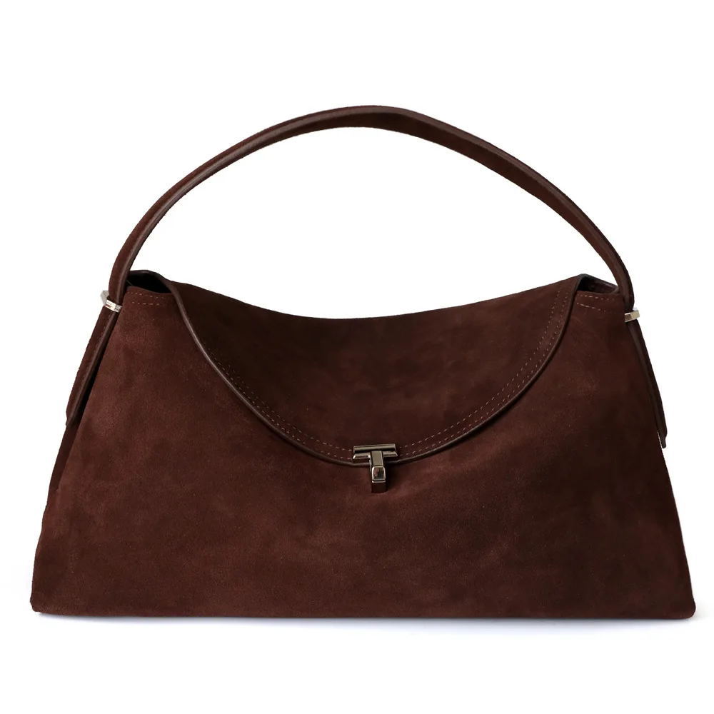 Women Winter 2026 New Matte Cowhide Shoulder Handbag Niche Retro Design Large Capacity Versatile Commuter Crossbody Bag
