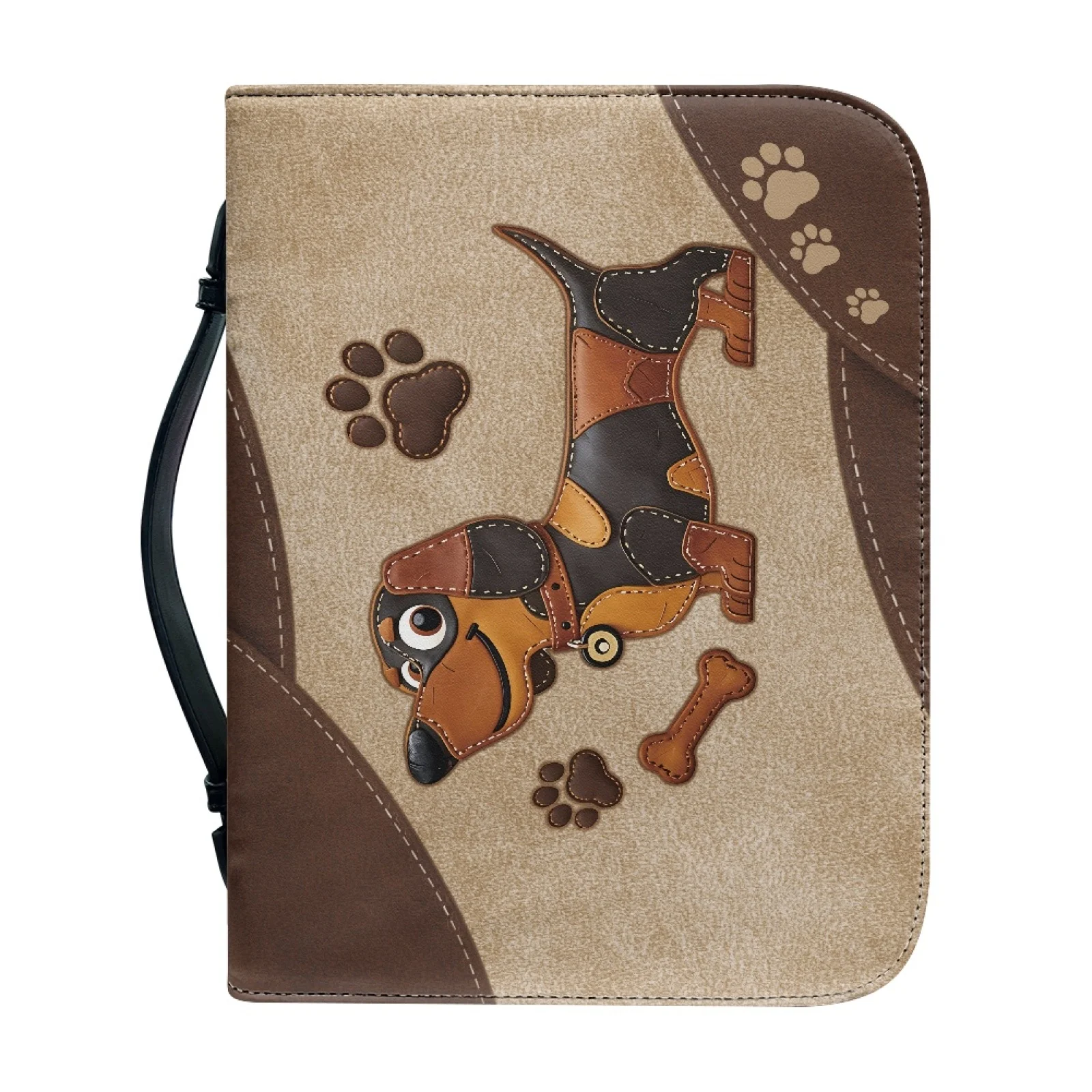 XIXIRIMIDO Dachshund 2026 Collection Top Handle Bible Book Covers for Church PU Leather Bible Bag