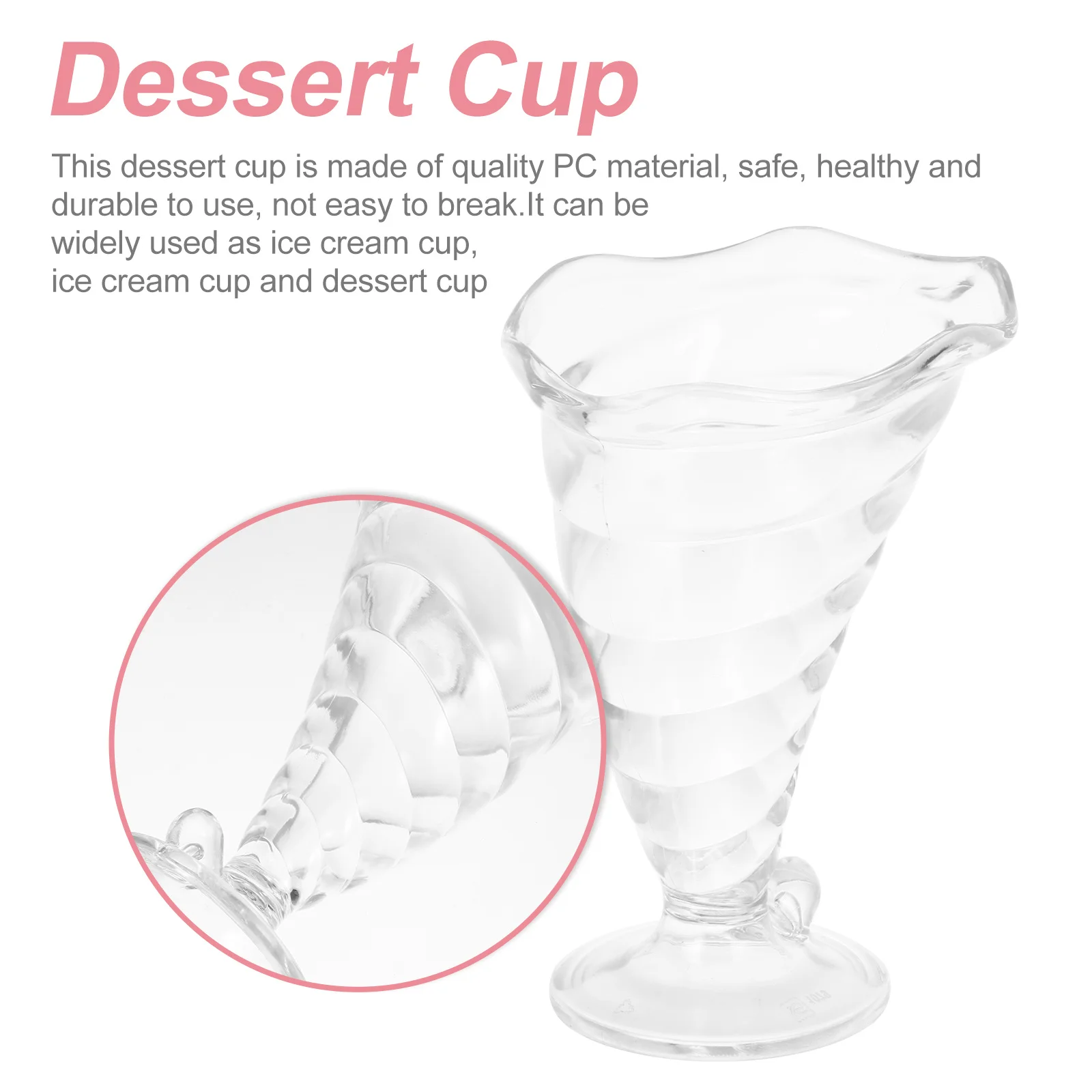 

Creative Transparent Dessert Cup Clear Ice Cream Cup Modern Design for Party Wedding Family Kitchen Use Beverage Drink Container