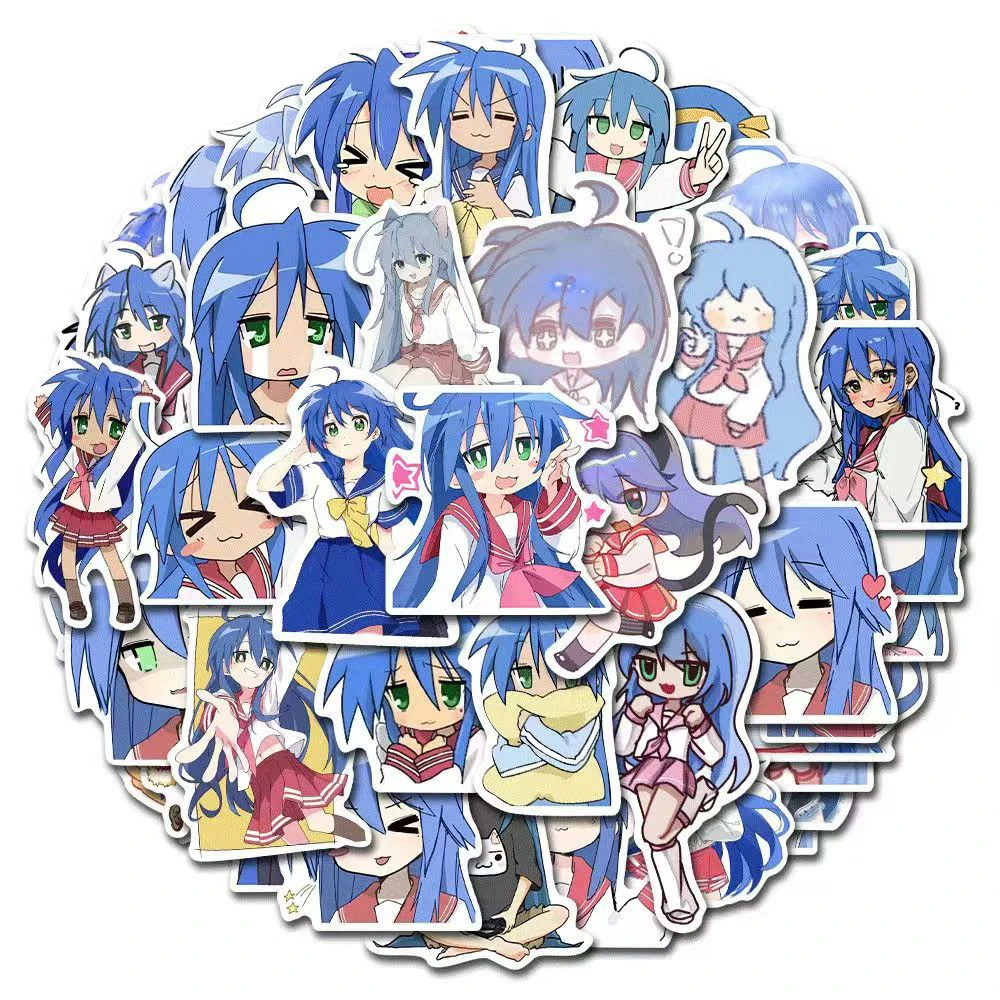 10/30/50pcs Kawaii Lucky Star Cartoon Stickers Izumi Konata Anime Sticker Scrapbooking Phone Luggage Laptop Girls Cartoon Decal