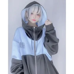 Autumn and Winter Casual Kawaii Japanese Sweatshirt Harajuku Zipper Women Hooded Coat Clothes Gothic Punk Streetwear Ladies Tops