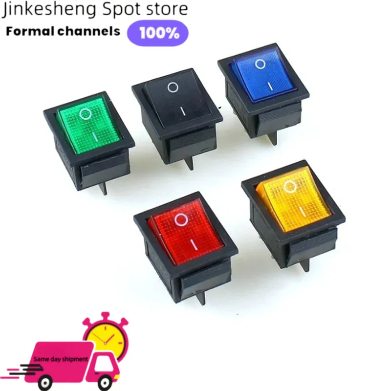 KCD4 On Off 6 Pin With Led 4 16A 250V 220V T85 20A Small 6Pin 4Pin Light For 2 Position 220 230V Lamp 10A Rocket