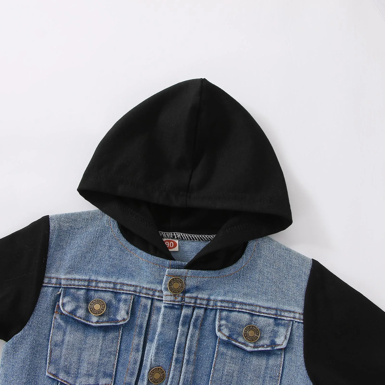 Boys Winter Jacket with Hood Toddler Boys Girls Windproof Denim Patchwork Toddler Girl Jacket Winter Coats for Children Boys