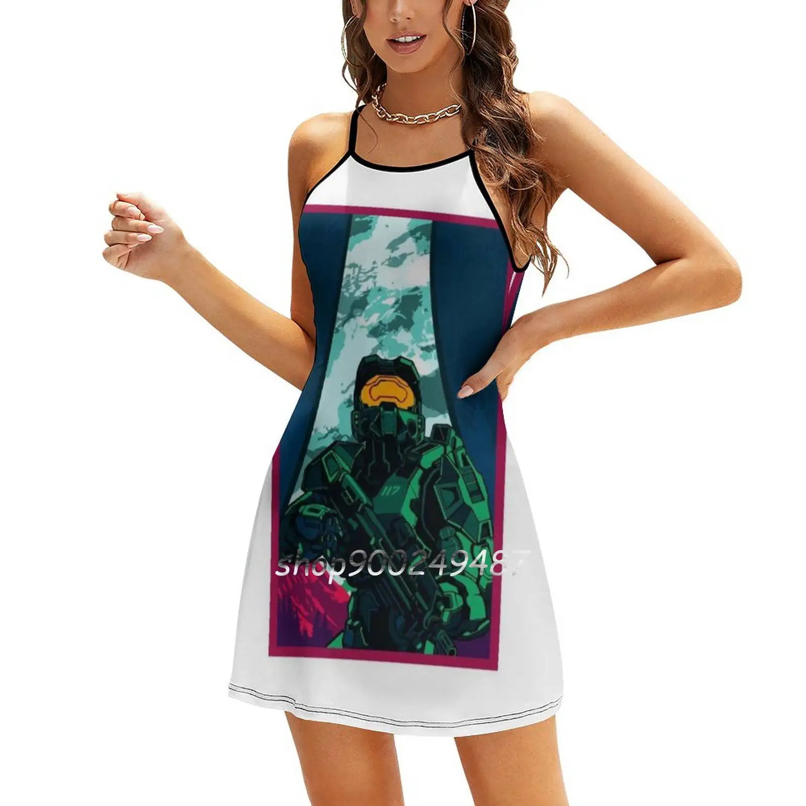 Inf-Illustration Evening Party Dresses Midi Sexy Dress Female Sweet One Piece Dress Korean Infinite Infinite Game Master Chief