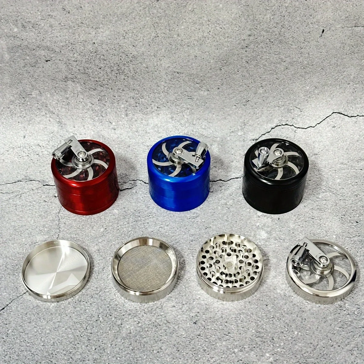 2.4inch Color Metal Herb Grinder Mill Mortar 4-Layers Zinc Alloy Grass Cigar Tobacco Vanilla Bud Grinder Smoking Cigarette Tool
