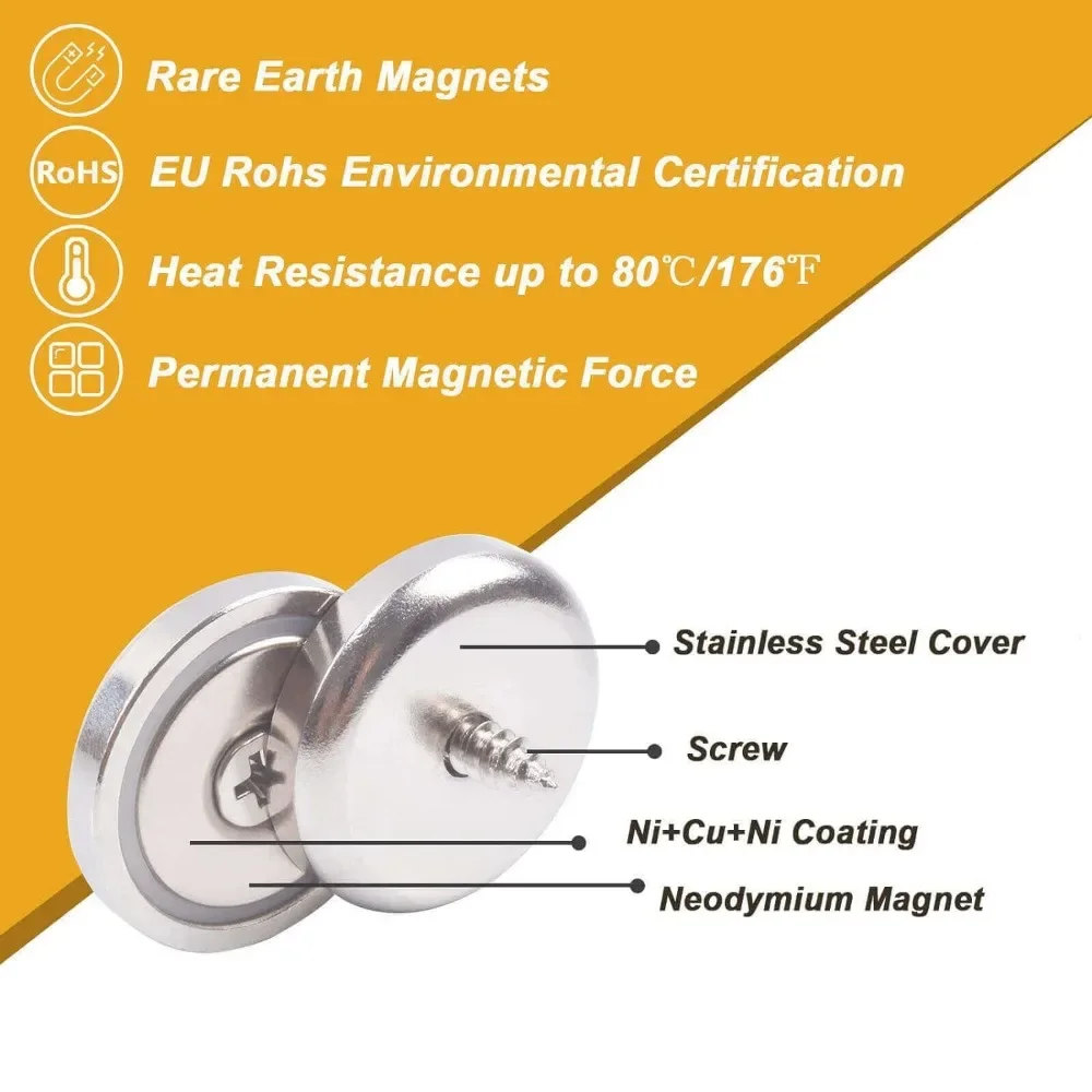 Neodymium Magnet  Countersunk Round Super Powerful Strong Permanent Magnetic Imanes Disc Rare Earth Fridge Magnets for DIY