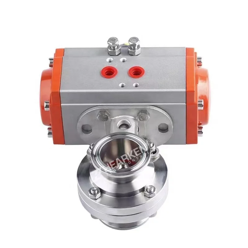 

3"DN50 SS304 SS316 Female Thread Pneumatic Actuator Sanitary Clamp Stainless Steel Butterfly Valve