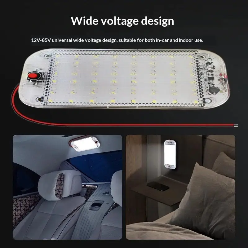 1 Stück 12V-80V Auto-Innenbeleuchtung LED-Lichtleiste Weißlichtrohr mit Schalter für Transporter, LKW, Wohnmobil, Boot, Innenraum-Deckenleuchte – Detail 6