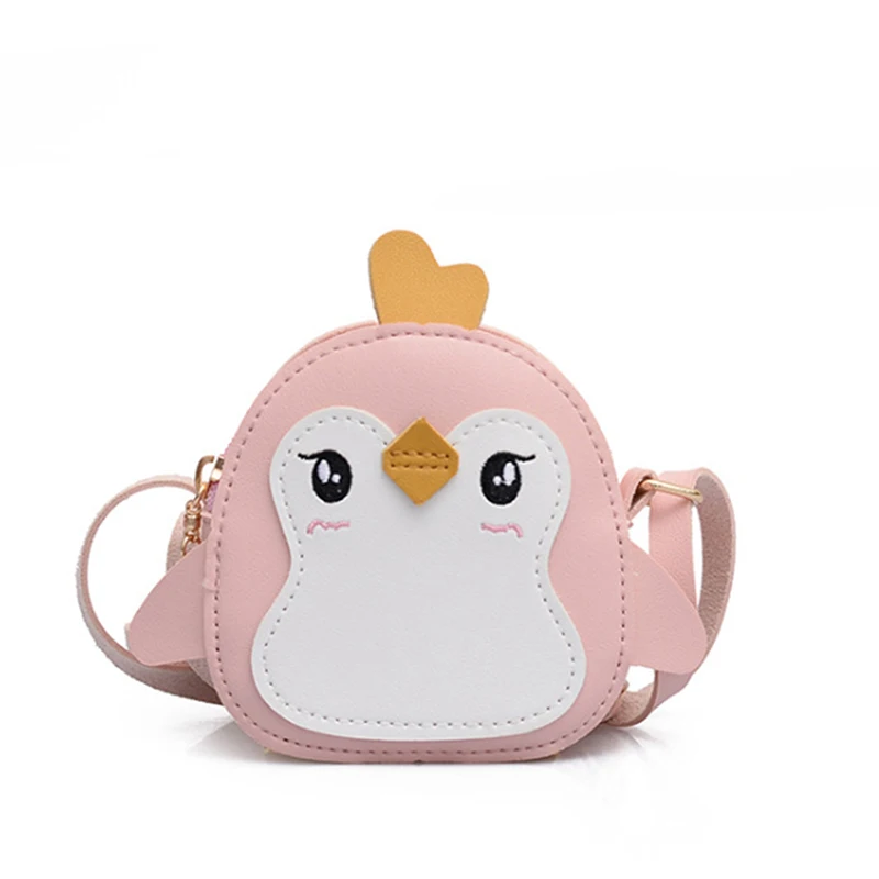 Girls Shoulder Bags Cartoon Penguin Coin Purse Cute Zipper Children Coin Wallet Card Messenger Bags