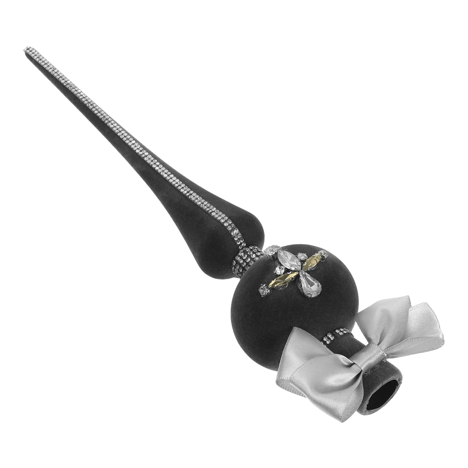 

1pc Tree Topper Handmade Flocked Star Christmas Decoration Grey Vintage Style Spherical Finial Holiday Party Decor Unique Xmas