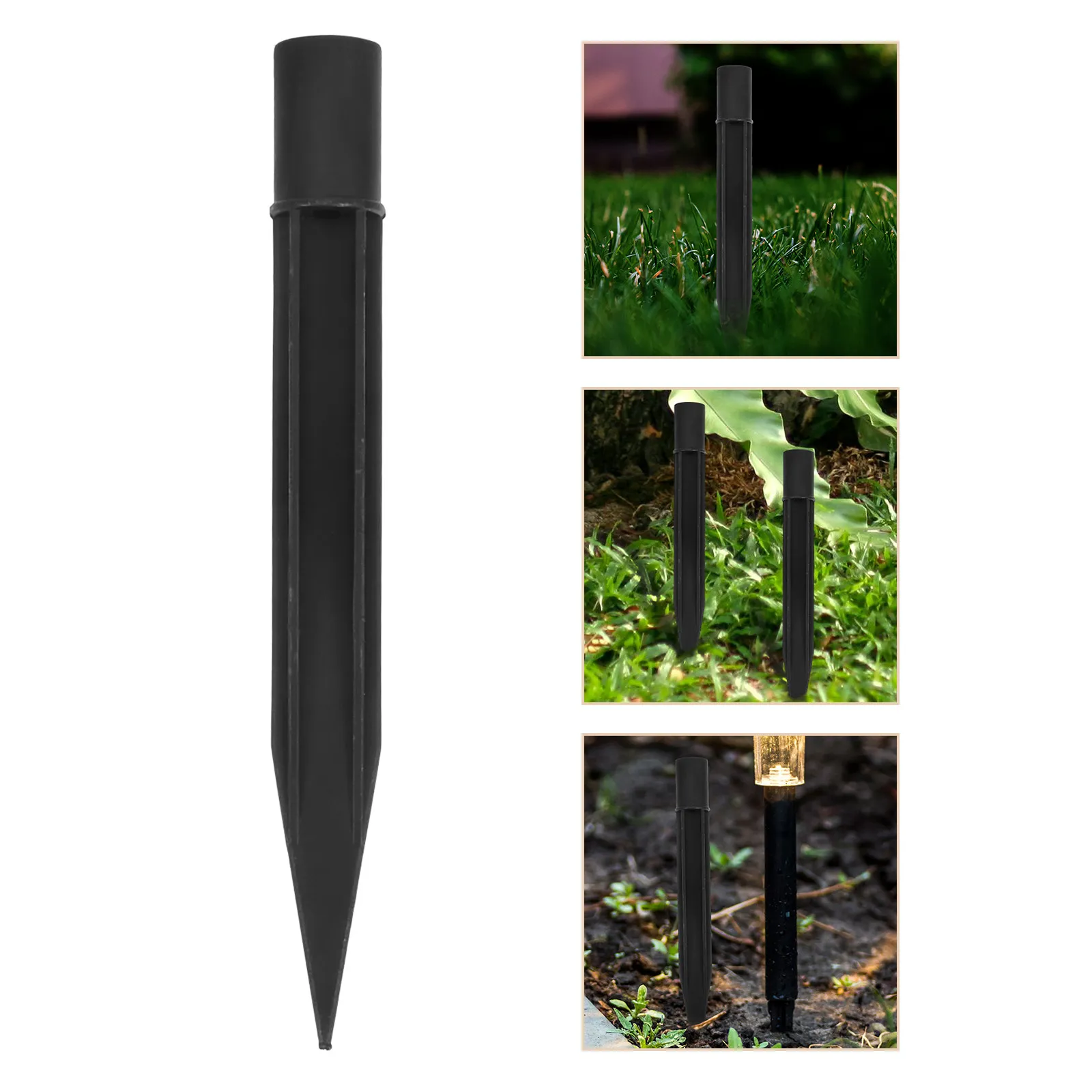 

10Pcs Ground Spike Plastic Lawn Lamp Insert Light Stakes Landscape Lighting Outdoor Solar Light Holders Garden Decoration