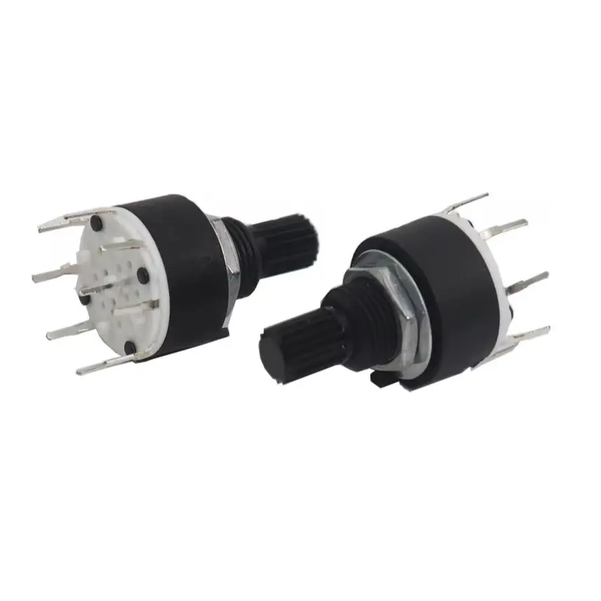 【10-1PCS】 SR16 Plastic 16MM Rotary Band switch Handle Length 15MM Axis band switch