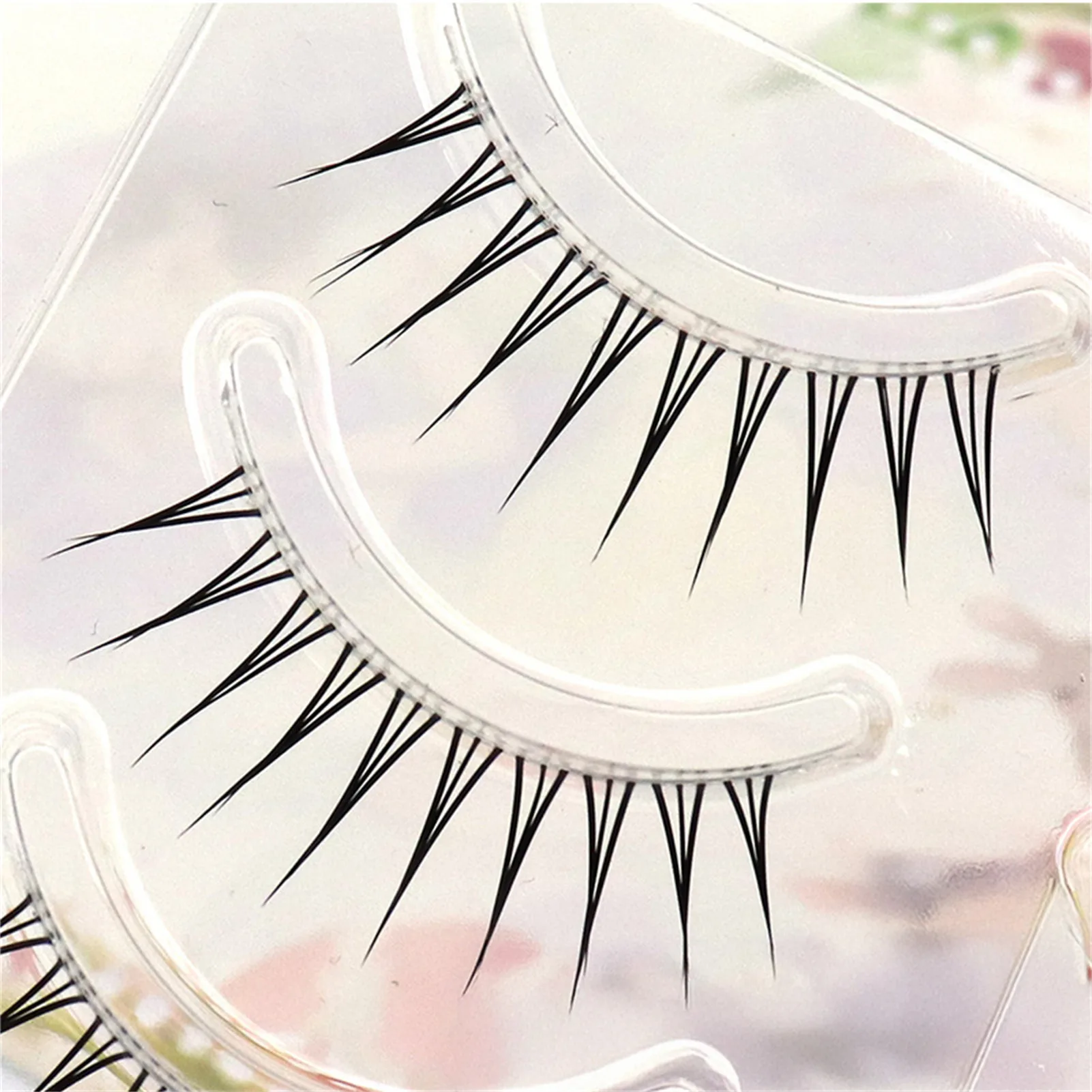 デビルスタイルつけまつげ 日本風ドール 透明ステム ストリップラッシュ デイリーメイクやコスメティックメイク、まつげエクステに