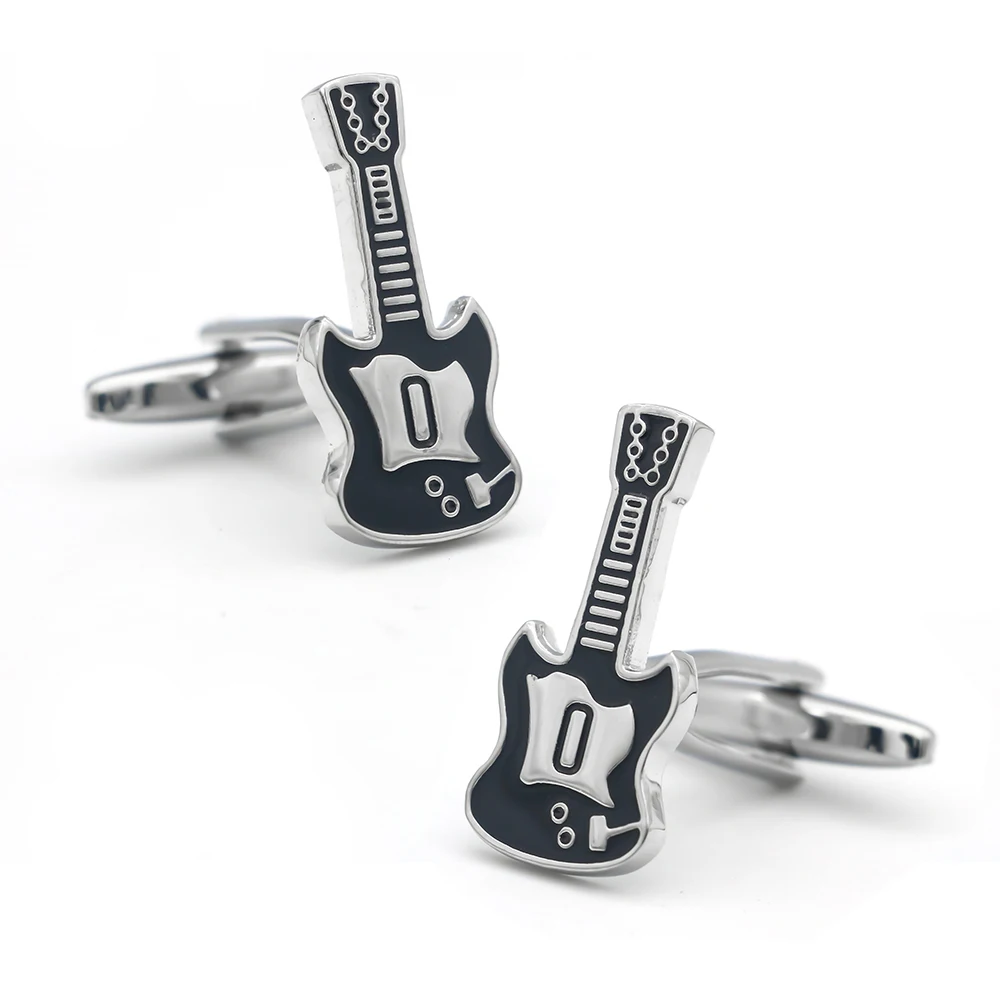 Music Series Men\' Fashion Cuff Links Musical Instrument Guitar Microphone Piano Violin Drum DJ Design Quality Brass Cufflinks